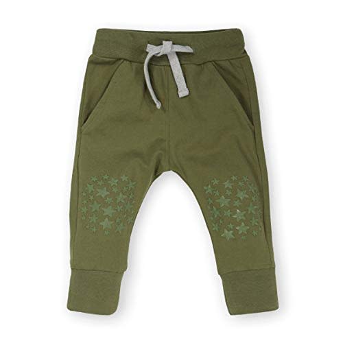 Anti-Slip Baby Jogger Crawling Pants | Organic Cotton | 6-12 Mo | Olive Green