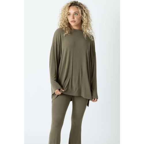 All Weekend Long Pant Set Long Sleeve Olive