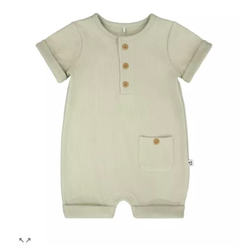 Boys' Cotton Rib Short Sleeves Romper - Baby