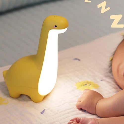 Dinosaur Night Lamp, Dimmable Bedside Night Light USB Rechargeable, Kids Bedroom Sleep Light, Cute Gifts for Girls, Boys, Teens, Friends Birthday, Holiday, Christmas, Yellow