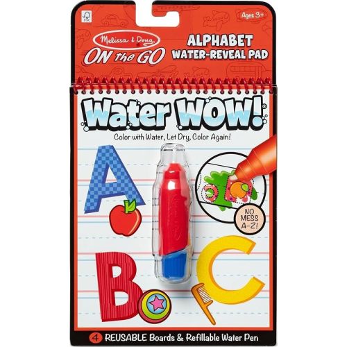 Melissa & Doug On The Go Water Wow! Mess Free Coloring Book, Reusable Water-Reveal Activity Pad, Alphabet, Travel Toys, Party Favors, for Toddlers & Kids Ages 3+ - FSC Certified