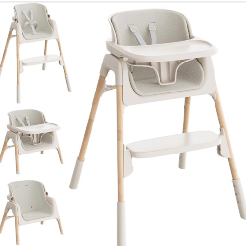 Mloong High Chair for Babies and Toddlers - Adjustable 4-in-1 Baby High Chairs with Dishwasher Tray, Easy Clean Highchair, Beige
