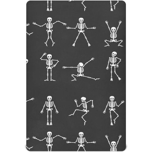 FUGIDOG Halloween Skeleton Baby Crib Sheets for Boys Girls Soft Breathable Baby Sheet Fitted Crib Sheet for Standard Playard and Toddler Mattress, 27 x 39 inch