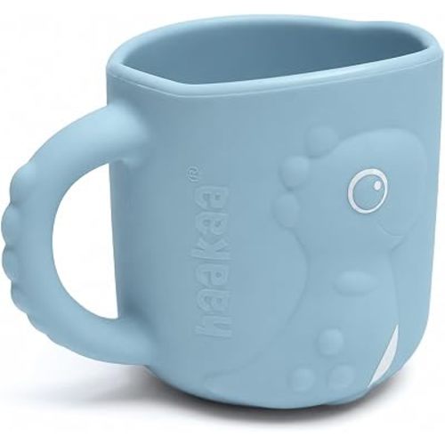 haakaa Dino Buddy Baby Open Cup, First Training Cup Water Cup for 12M+,Blue