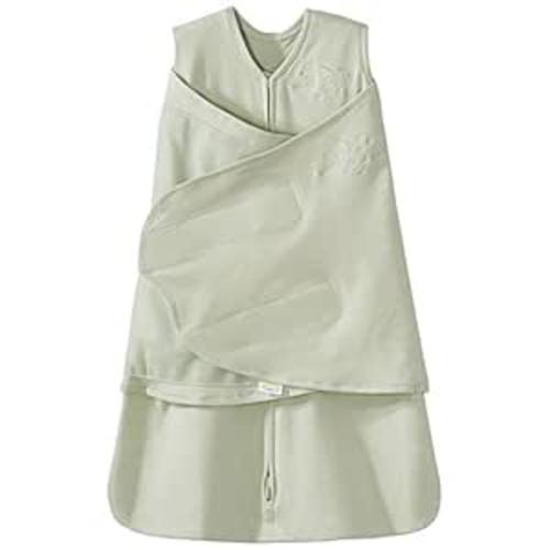 HALO 100% Cotton Sleepsack Swaddle, 3-Way Adjustable Wearable Blanket, TOG 1.5, Sage, Newborn, 0-3 Months