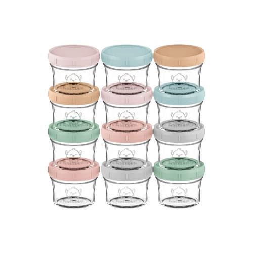 12-Pack Prep Jars Baby Food Storage Glass Containers