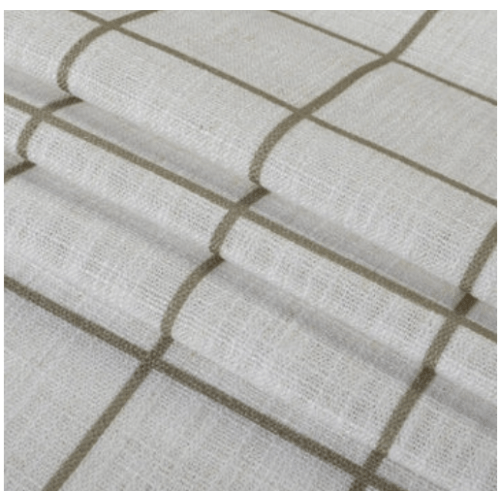 Stefana Silber Print Linen Blend Curtain Drapery Pleated