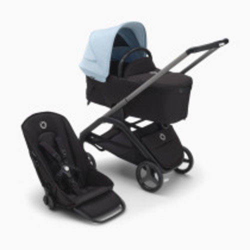 Bugaboo Dragonfly Seat and Bassinet Complete - Graphite/Midnight Black-Skyline Blue