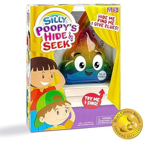 WHAT DO YOU MEME? Silly Poopy's Hide & Seek - The Talking, Singing Rainbow Hide & Seek Toy - Learning Toys for Toddlers 3-4 Years, Toddler Travel Toys, Hide and Seek Toys for Kids by Relatable