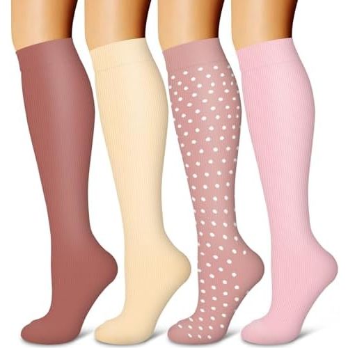 Laite Hebe 4 Pairs-Compression Socks for Women&Men Circulation-Best Support for Nurses,Running,Athletic