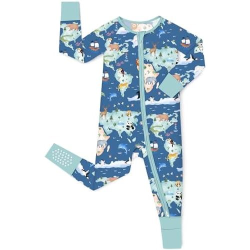 Bamboo Viscose Baby Convertible Footie Pajama, Zipper Pajamas for Baby Boys & Girls, Sleep & Play Footed Pjs