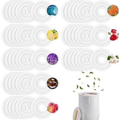Demissle Replacement Fragrance Disc Towel Warmer Bucket Fragrance Scented Pads, 8 Flavors (48 Pcs)