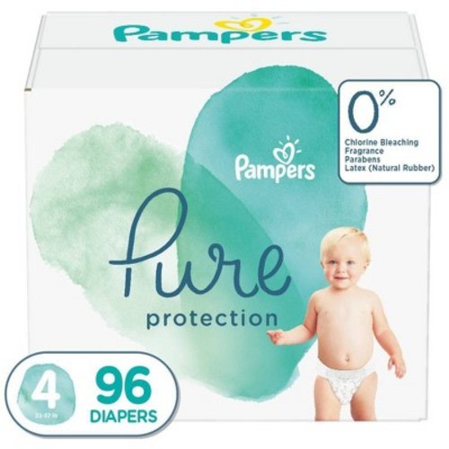 Pampers Pure Protection Disposable Diapers Enormous Pack - Size 4 (96ct)