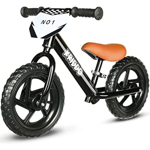 KRIDDO Toddler Balance Bike 2 Year Old, Age 24 Months to 5 Years Old, 12 Inch Push Bicycle with Customize Plate (3 Sets of Stickers Included), Steady Balancing, Gift Bike for 2-3 Boys Girls