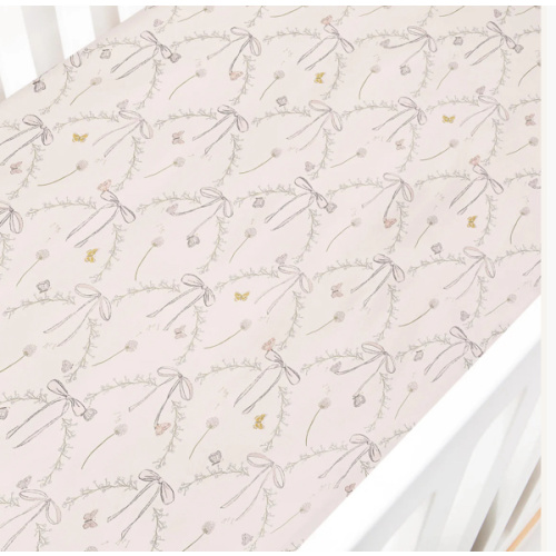 Bows & Butterfly Kisses Crib Sheet - Pink