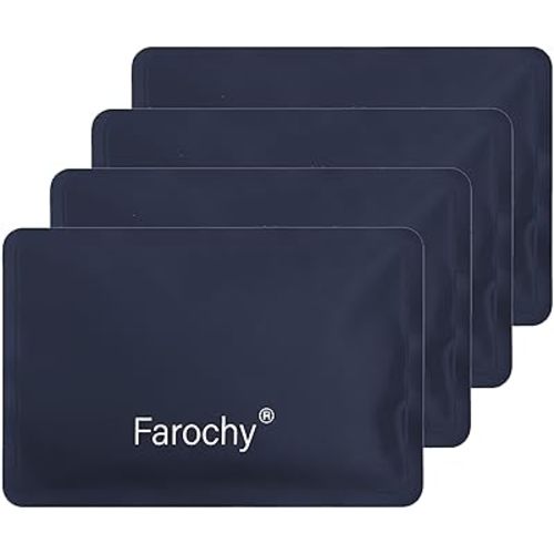 Farochy Reusable Ice Packs for Lunch Boxes - 4Packs Soft Ice Packs Freezer Packs for Cooler Gel Ice Packs, Keep Food Cold or Hot