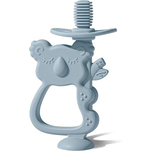 Moonkie Teething Toy, Safe & Easy to Hold BPA Free Silicone Teethers, 360° Baby Toothbrush with Suction Base, Teether Toys Best for Babies 6-12 Months (Koala Ether)