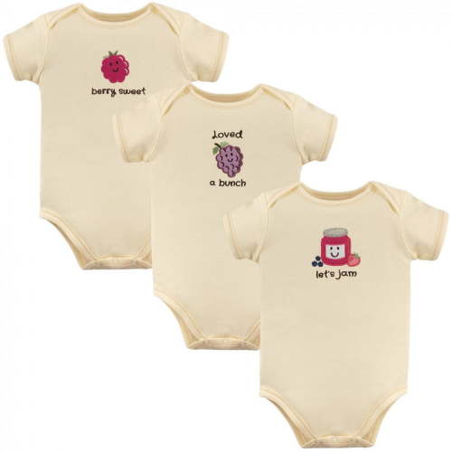 Touched by Nature Organic Cotton Bodysuits 3pk, Jam, 12-18 Months