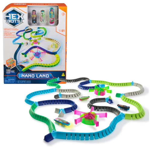 HEX BOTS Nano Land, Playsets & Mini Robot Toy for Kids Ages 3 & Up (Batteries Included)