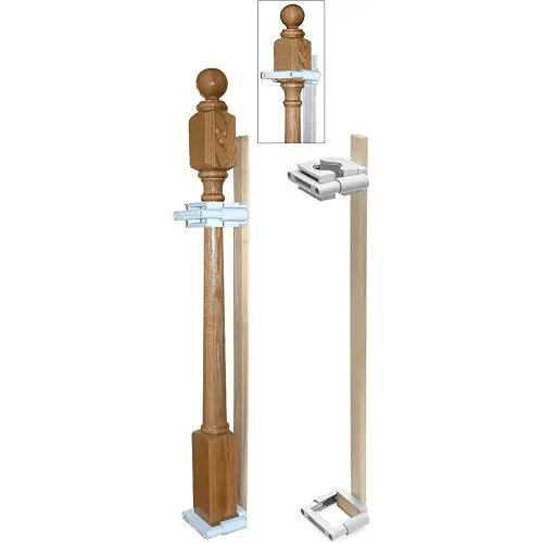 Safety Innovations No Hole Stairway Baby Gate Mounting Kit - Fits Posts from 2 3/4 inches to 3 1/2 inches Wide with Square or Round Tops - No Adhesives On Or Screws in Your Posts, (1-Pack)