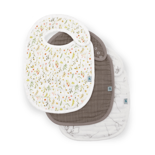 Organic Cotton Muslin Classic Bib 3 Pack - Floral Field