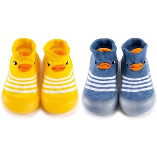 Baby Non Slip Socks Shoes Toddler Girls Boys First Walking Shoes Infant Indoor Floor Slipper Sneakers 2 Pairs