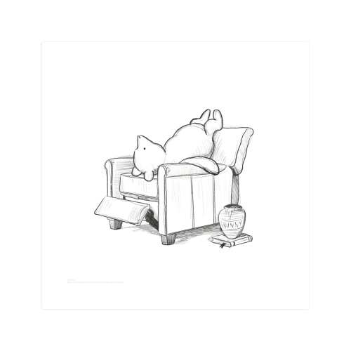 Pooh Lounging | Winnie The Pooh Disney Open Edition Children's Art Print by Stefanie Lane