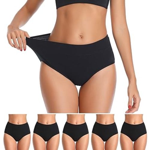 ASIMOON Womens Cotton Underwear Breathable Stretch Postpartum Panties Full Coverage Ladies Briefs Multipack