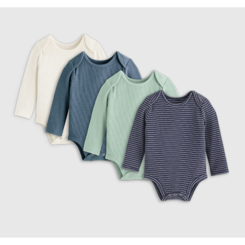 The Softest Rib Long Sleeve Bodysuit 4-Pack