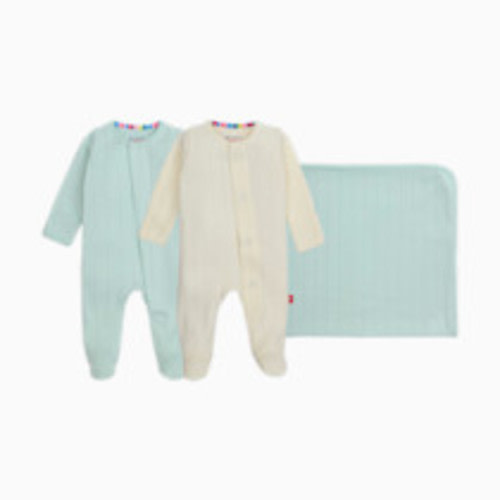 Magnetic Me Pointelle Organic Magnetic 3 Piece Gift Set - Moonlight Pointelle, Newborn