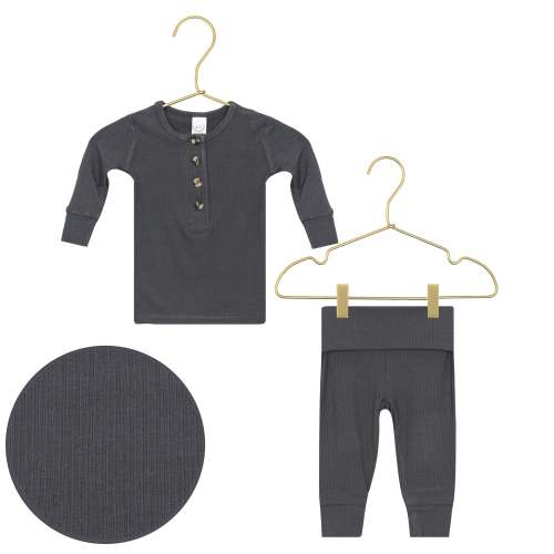 Hudson Ribbed Top + Bottoms 3-6M