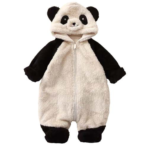 TBWNWG Baby Unisex Spring Winter Autumn Panda Hooded Long Sleeve Romper Jumpsuit Clothes,Size 3-6 Months