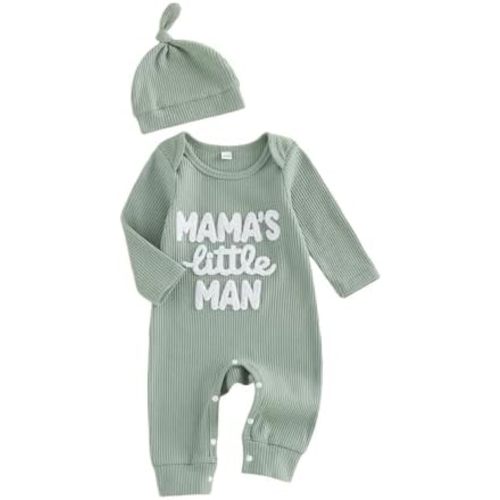 Sejardin Newborn Infant Baby Boy Fall Jumpsuit Letter Embroidery Romper
