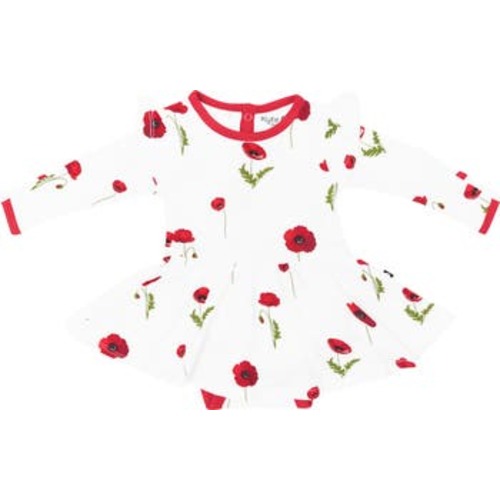 Kyte BABY Cloud Poppies Long Sleeve Skirted Bodysuit | Nordstromrack