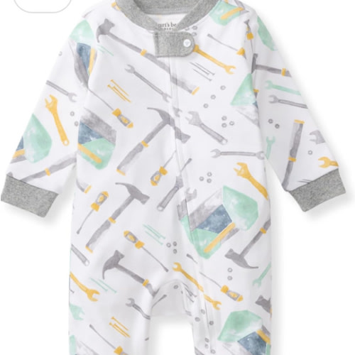 Burt's Bees One-Piece Zip Front Romper Pajamas