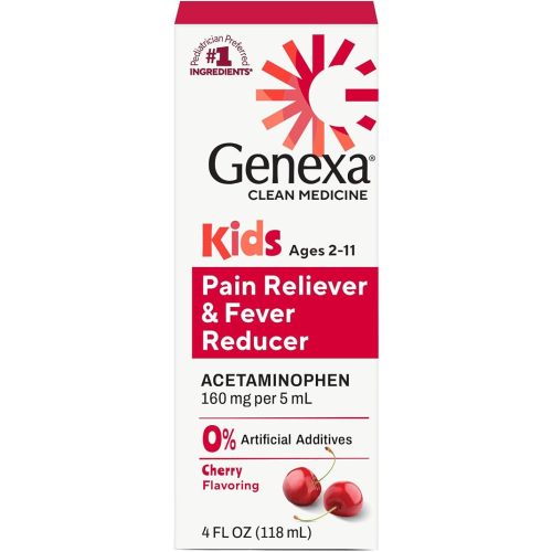 Genexa Children's Acetaminophen Made Clean, Fever Reducer for Kids, 4 fl oz