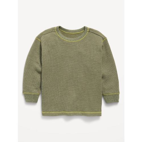 Long-Sleeve Waffle Knit T-Shirt for Toddler Boys