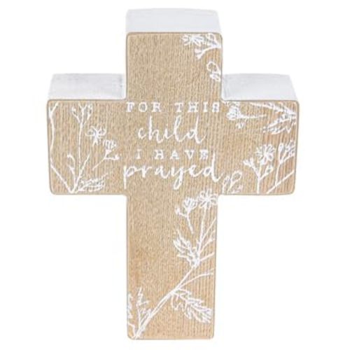 Mardel For This Child I Have Prayed Wall Cross, Tan & White, 7 x 5 inches