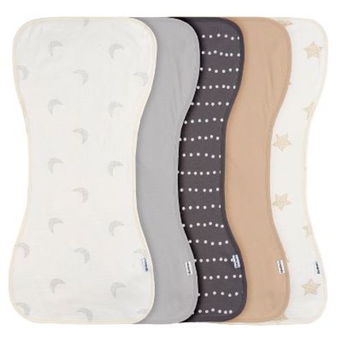 Gerber Baby Neutral Burp Cloths - Rust Tan - One Size Fits Most - 5-Pack