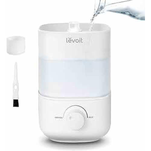 LEVOIT Top Fill Humidifiers for Bedroom, 2.5L Tank for Large Room, Easy to Fill & Clean, 28dB Quiet Cool Mist Air Humidifier for Home Baby Nursery & Plants, Auto Shut-off and BPA-Free for Safety, 25H