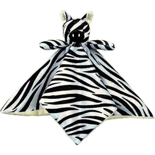 Baby Zebra Soft Stuffed Animal Security Blanket, Plush Zebra Character Lovey Blanket, Baby Shower/Nursery Gift, Newborn Infant Toddler Snuggle Blankie for Boys Girls, 13 Inches