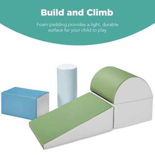 Best Choice Products 5-Piece Kids Climb & Crawl Soft Foam Block Playset Structures for Child Development