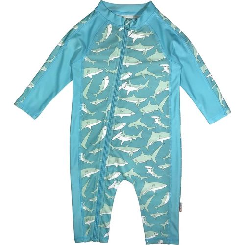 6-12 Months: SwimZip Boys' Long-Sleeve UPF 50+ Swimsuit for Baby, Toddler, & Little Boys