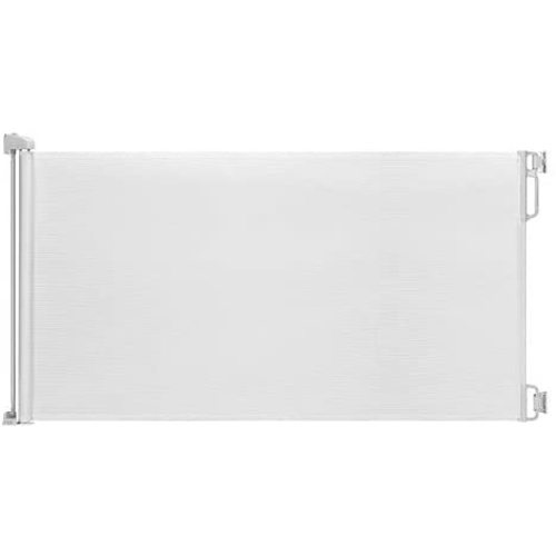 EasyBaby Products Extra Wide Indoor Outdoor Retractable Baby Gate, 33" Tall, Extends up to 71" Wide, White