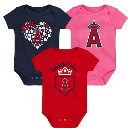 Los Angeles Angels Fanatics Girls Infant 3-Pack Home Run Bodysuit Set