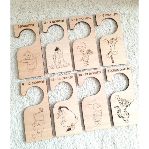 Winnie the Pooh Baby Closet Dividers: Beech Wood Nursery Hangers - Etsy