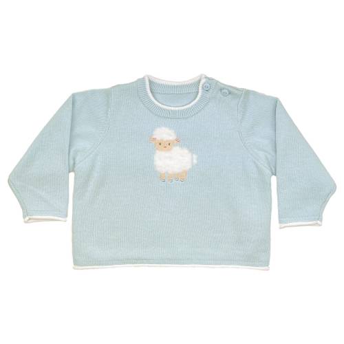 Fuzzy Lamb Lightweight Knit Sweater in Blue