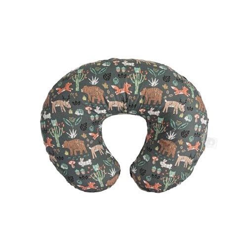 Boppy Original Nursing Pillow, Green Forest Animals, Ergonomic Nursing Essentials for Bottle and Breastfeeding, Firm Fiber Fill, with Removable Pillow Cover, Machine Washable