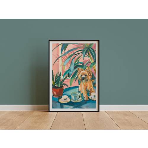 Retro Yorkshire Terrier Print, 11x14"
