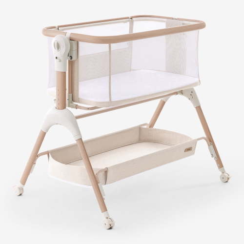 HARPPA Baby Bassinet Bedside Sleeper with Rocking Mode, 5 Adjustable Heights, Washable Mattress and Breathable Mesh